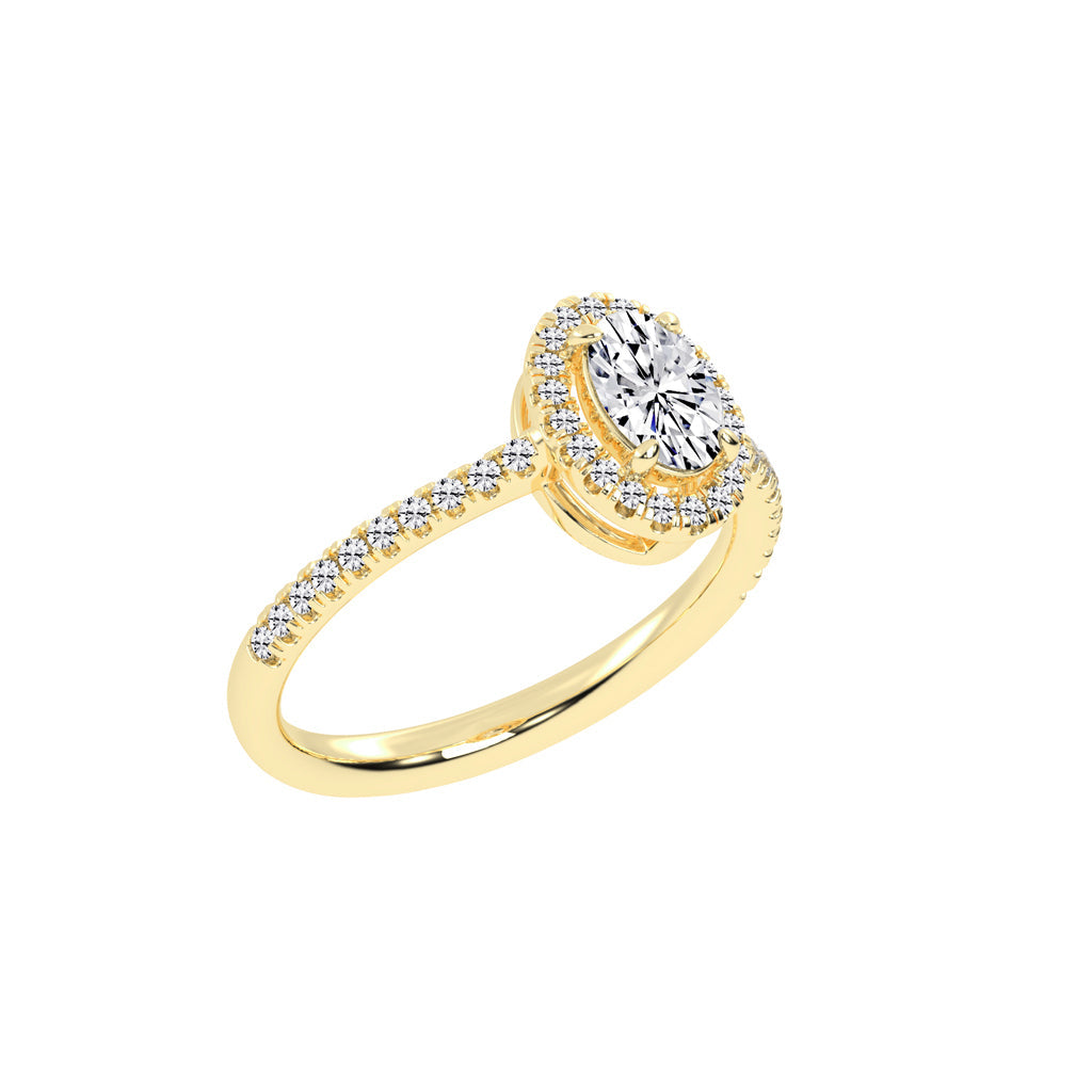 Halireva oval cut halo lab diamond ring