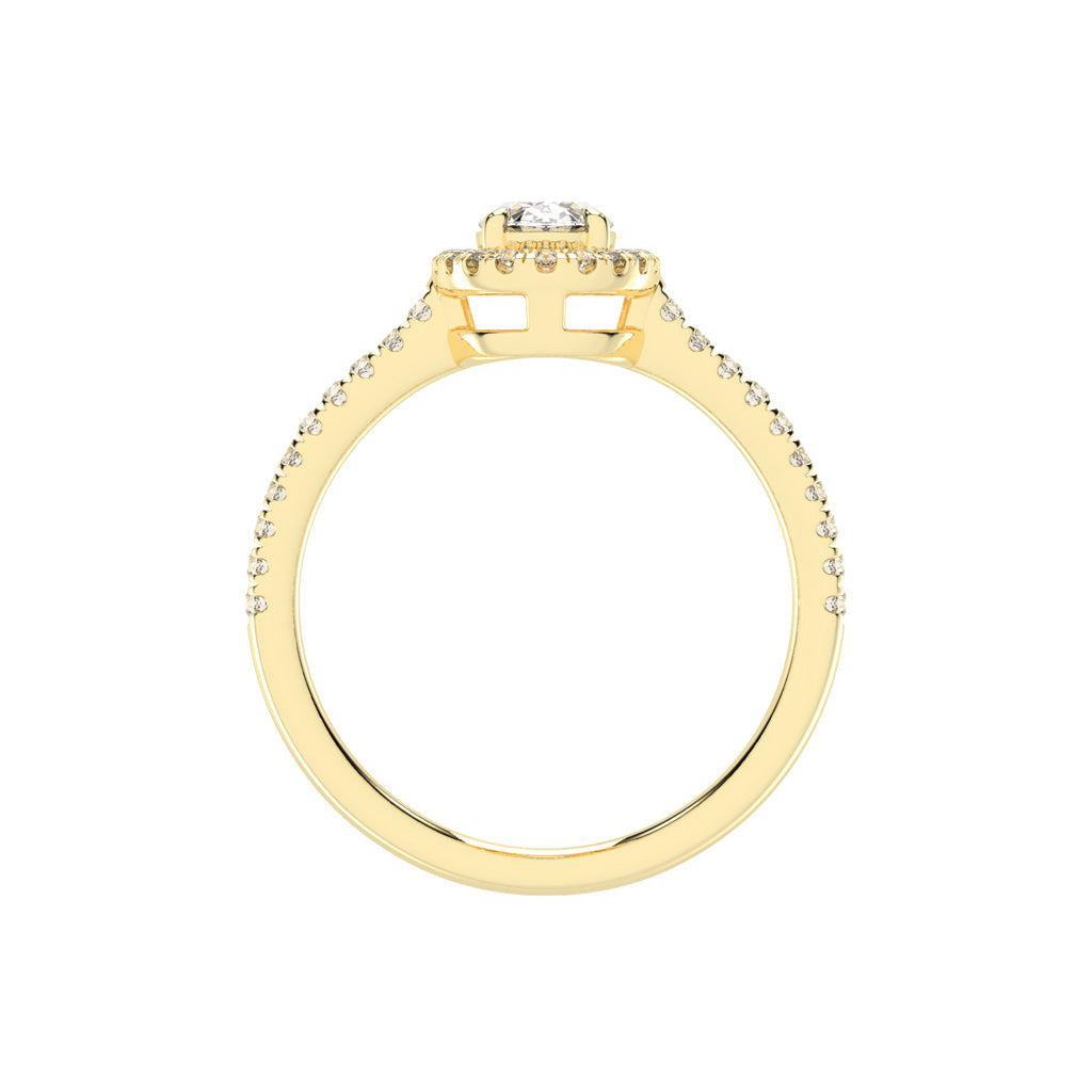 Halireva oval cut halo lab diamond ring