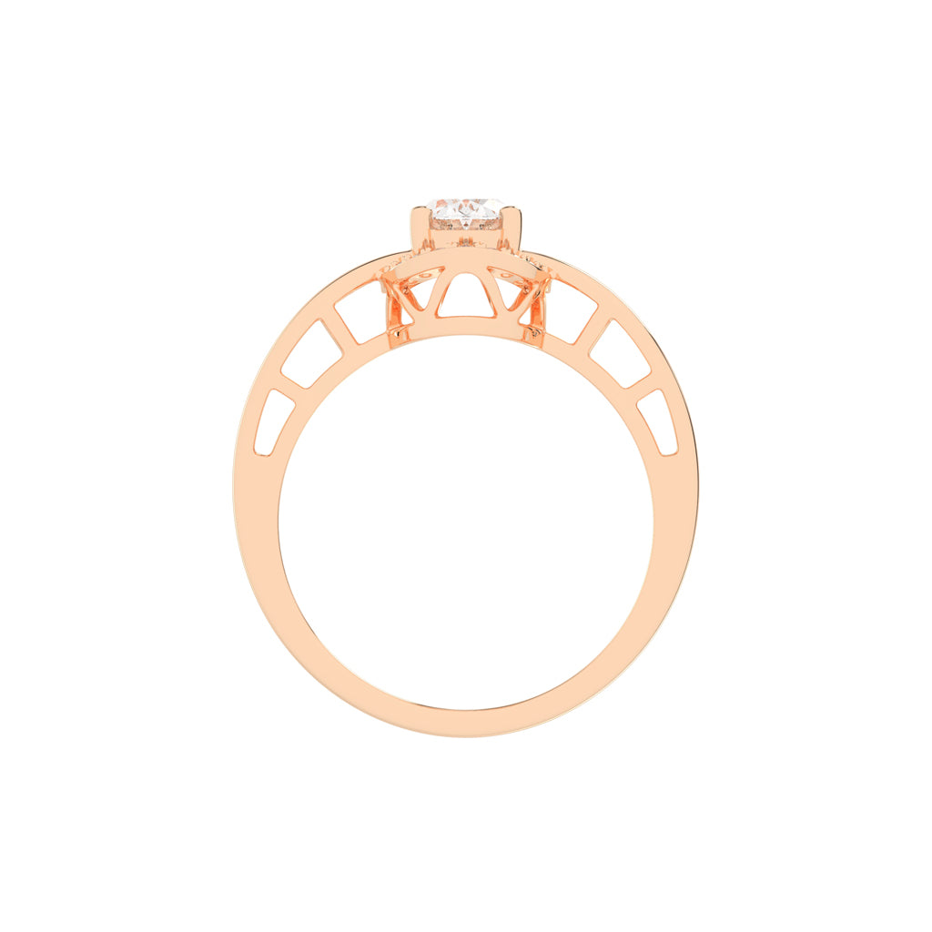 Halicress Split shank oval cut halo lab diamond ring