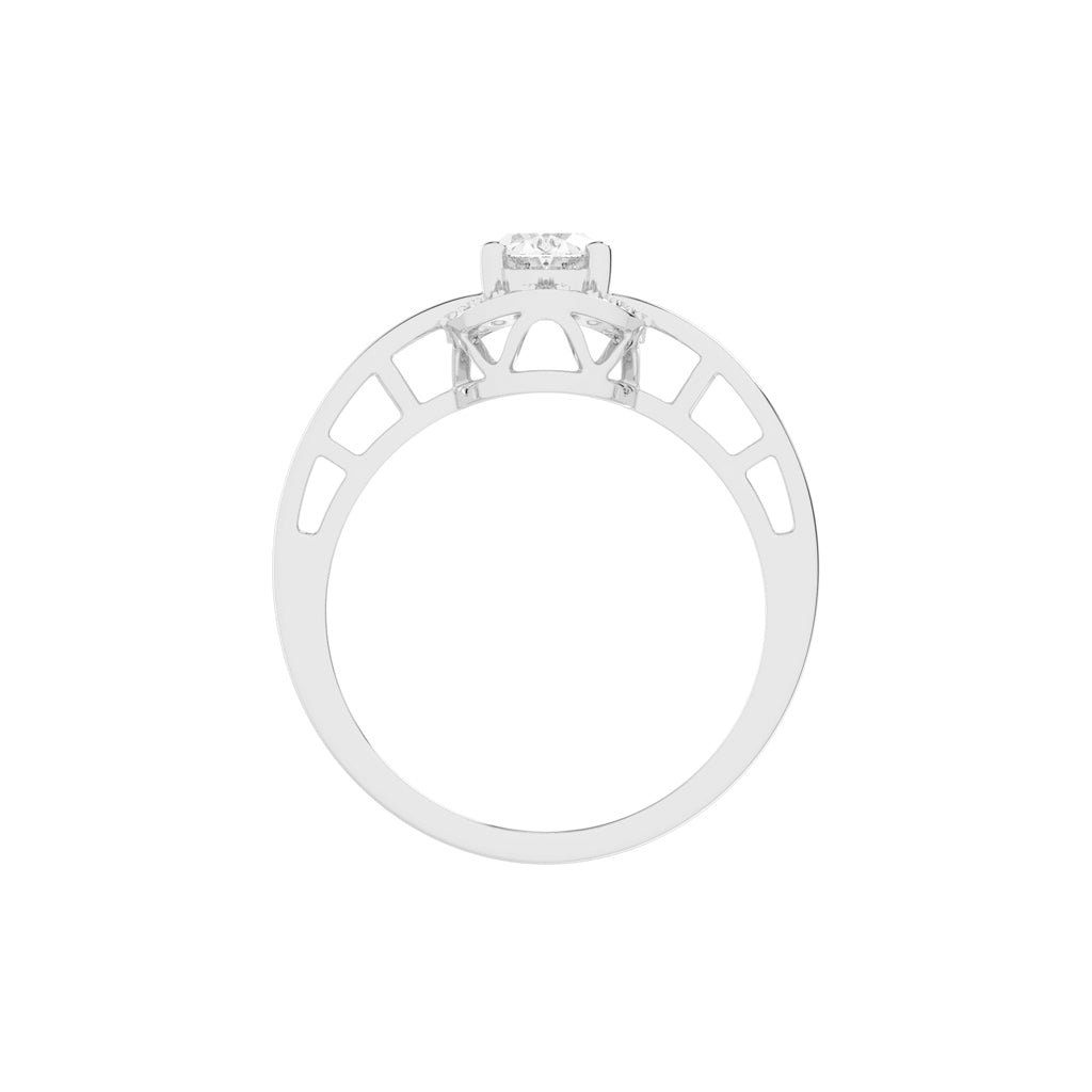 Halicress Split shank oval cut halo lab diamond ring