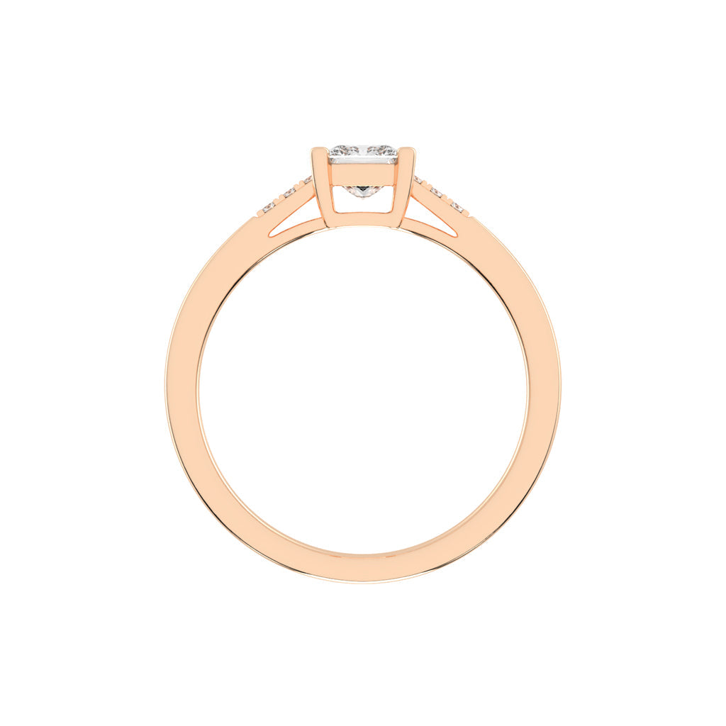 Crystia princess cut side stone lab diamond ring