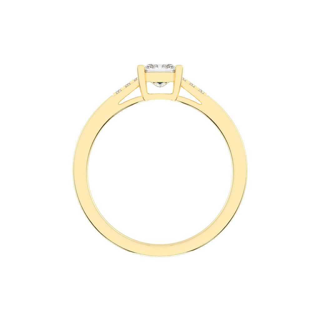 Crystia princess cut side stone lab diamond ring