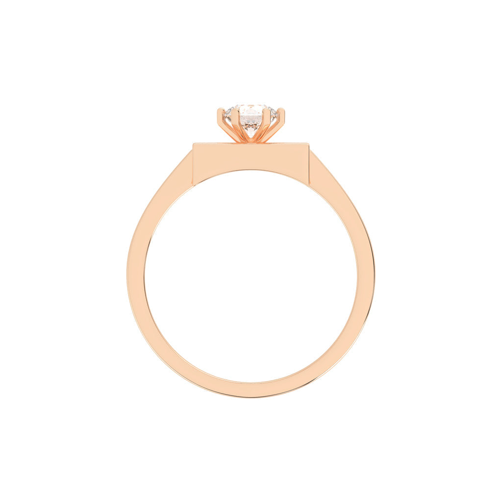 Delicina six prong round cut delicate lab diamond ring