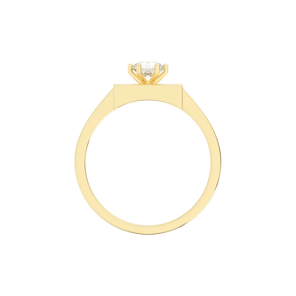 Delicina six prong round cut delicate lab diamond ring