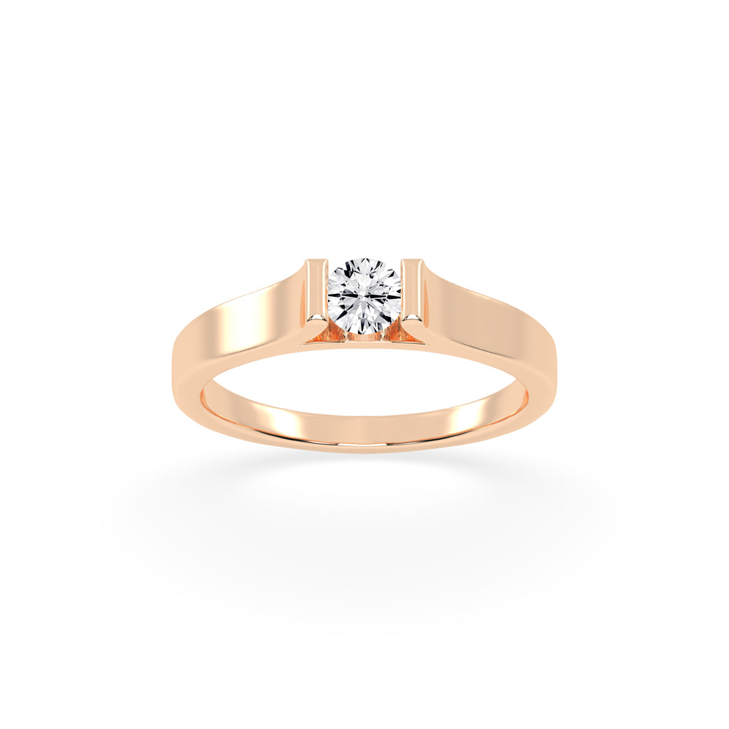 Delencia bar set round cut delicate lab diamond ring