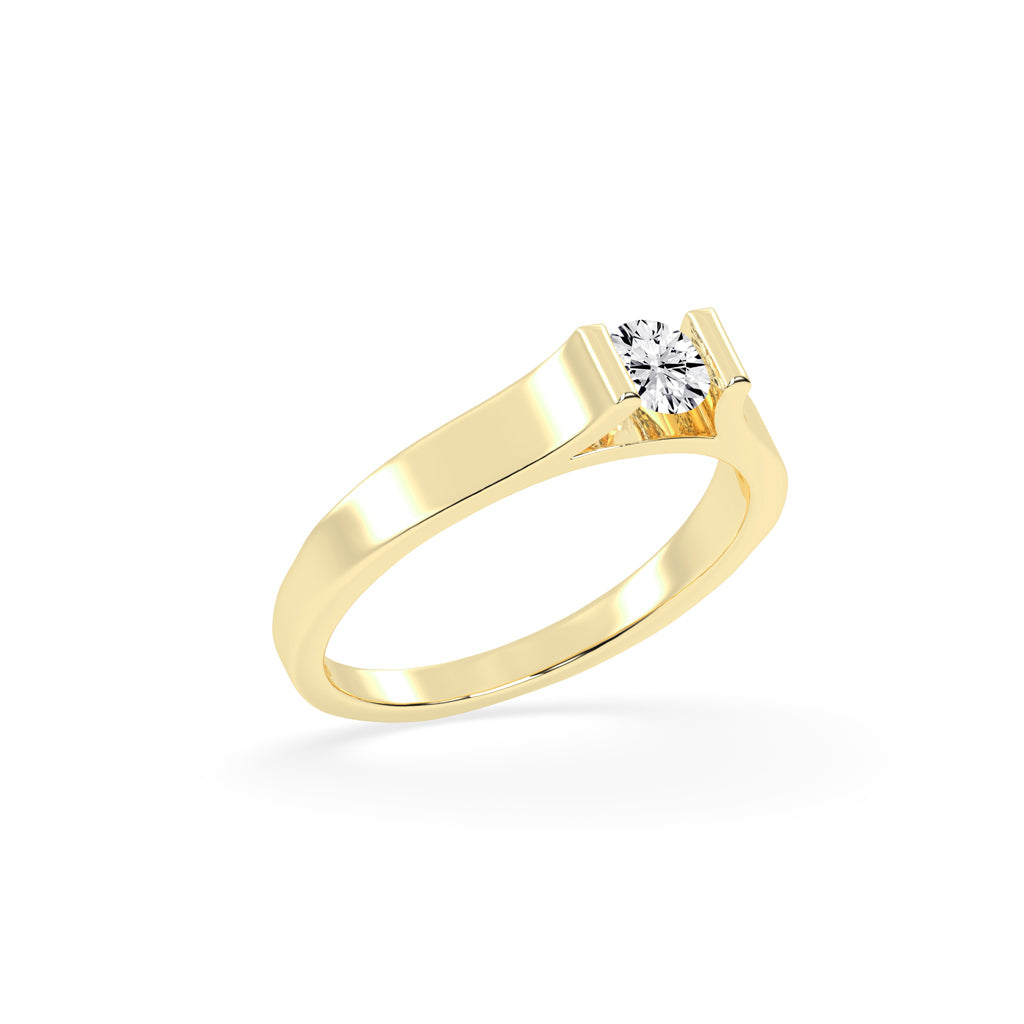 Delencia bar set round cut delicate lab diamond ring