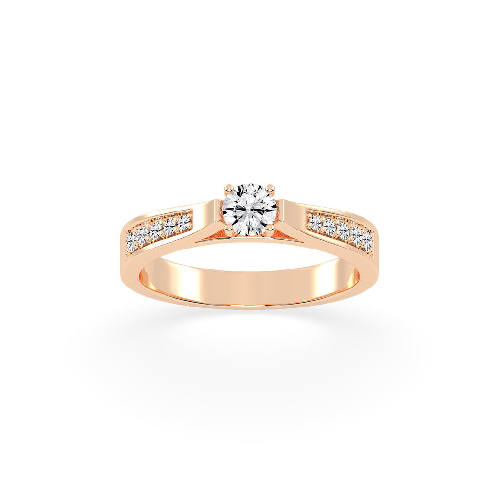 Delanova round cut delicate lab diamond ring