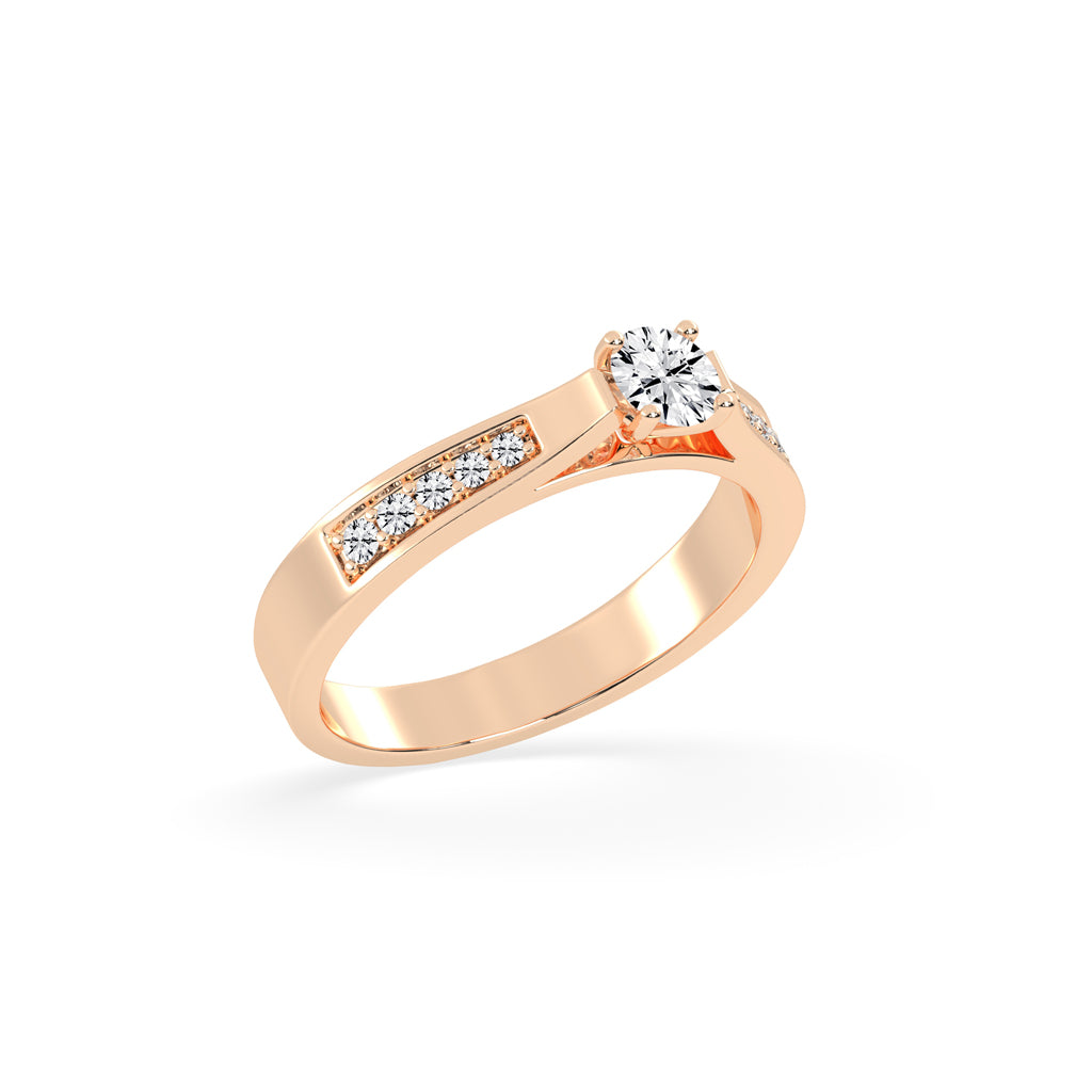 Delanova round cut delicate lab diamond ring
