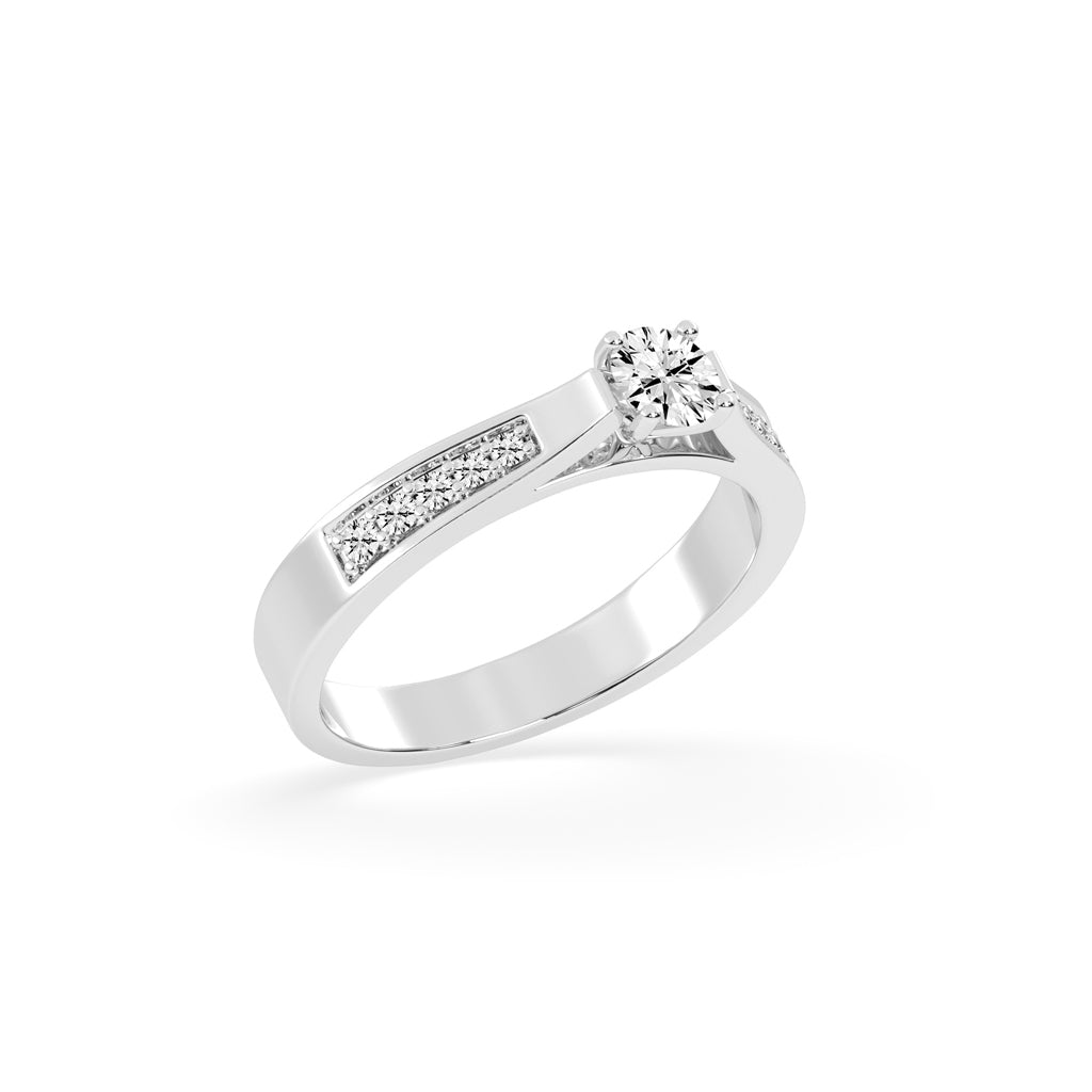 Delanova round cut delicate lab diamond ring