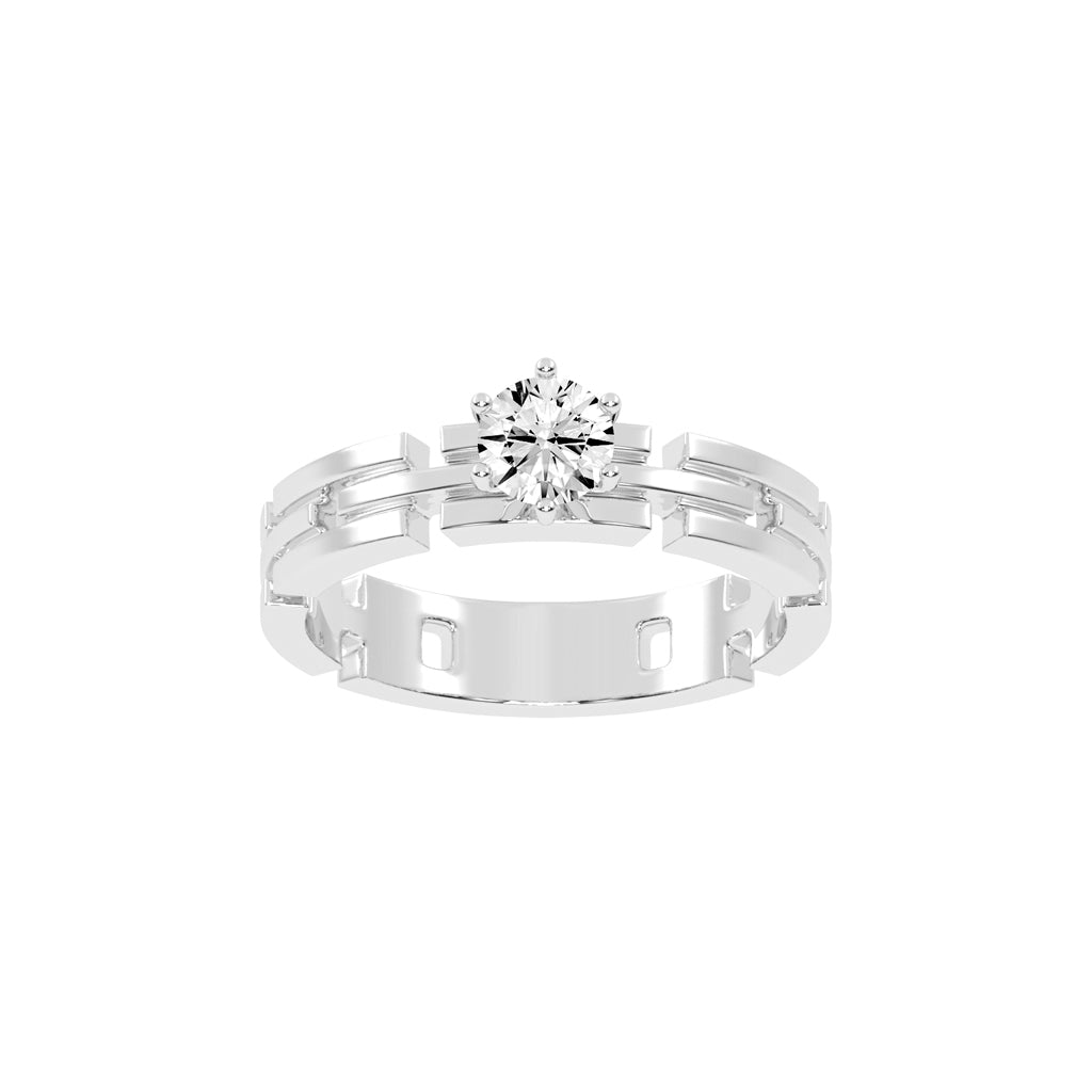 Delorana six prong round cut delicate lab diamond ring