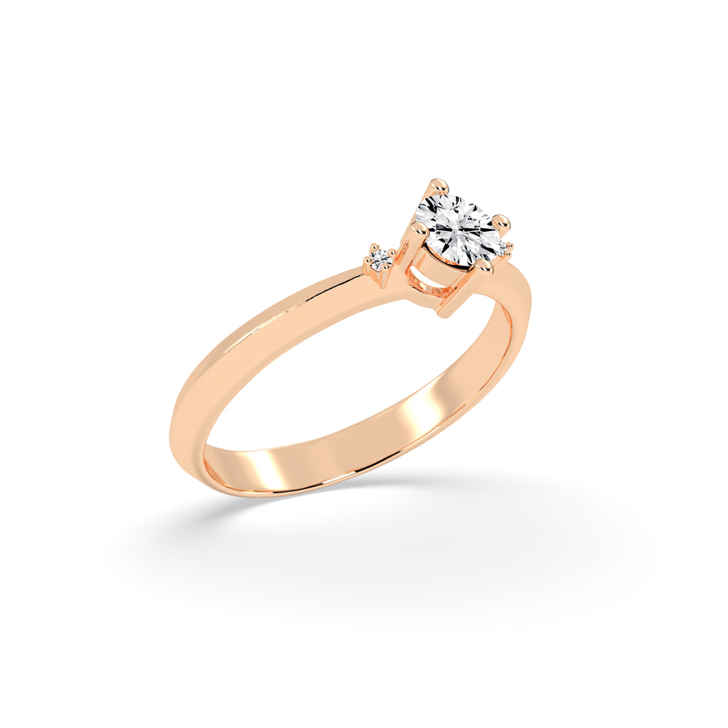 Solvalaire basket Round cut solitaire lab diamond ring