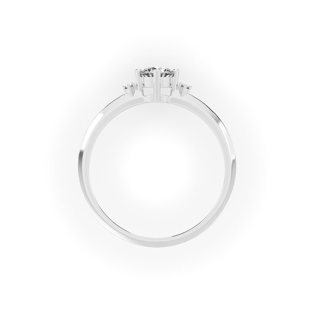 Solvalaire basket Round cut solitaire lab diamond ring