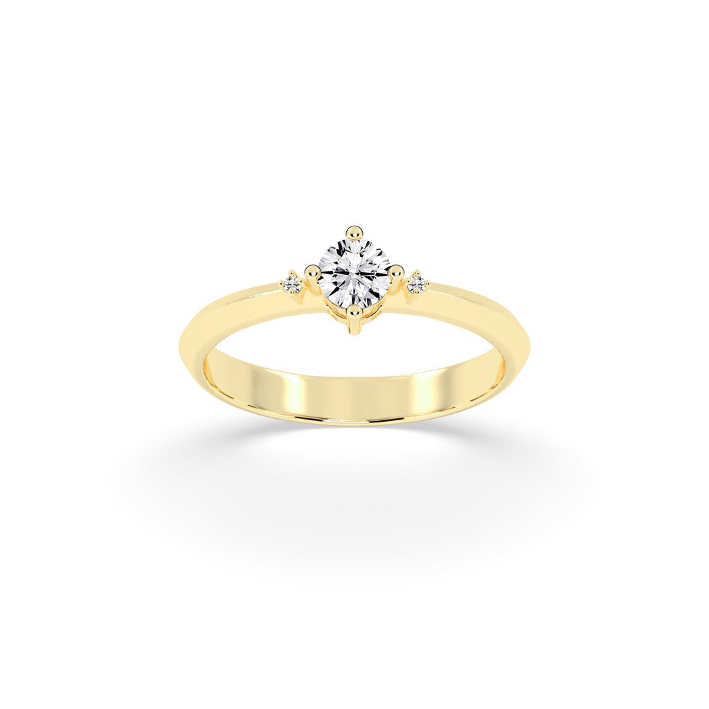 Solvalaire basket Round cut solitaire lab diamond ring