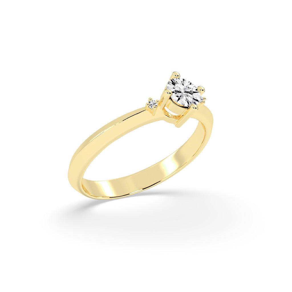 Solvalaire basket Round cut solitaire lab diamond ring