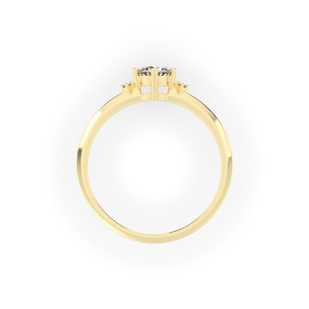 Solvalaire basket Round cut solitaire lab diamond ring