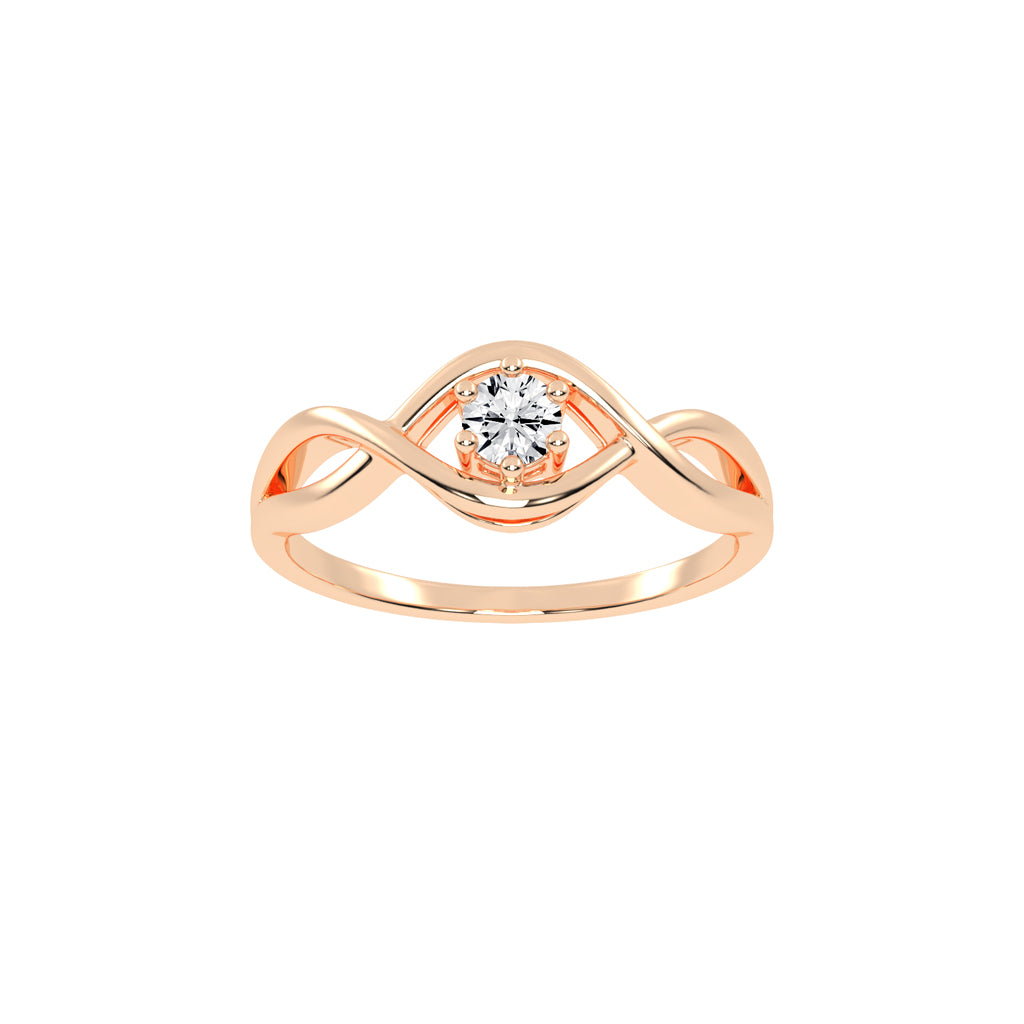 Delistrella criss-cross round cut delicate lab diamond ring