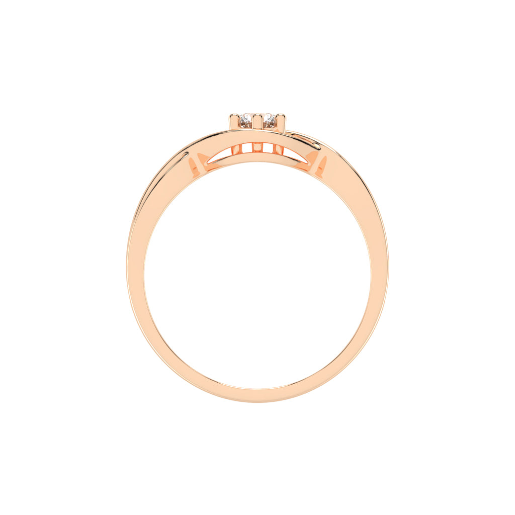 Delistrella criss-cross round cut delicate lab diamond ring