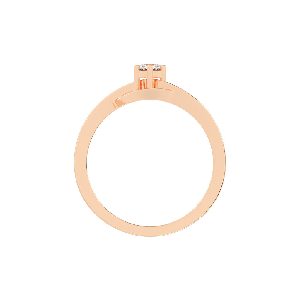Delirelle Bypass round cut delicate lab diamond ring