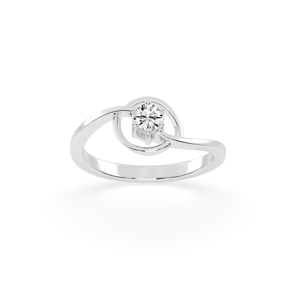 Delirelle Bypass round cut delicate lab diamond ring