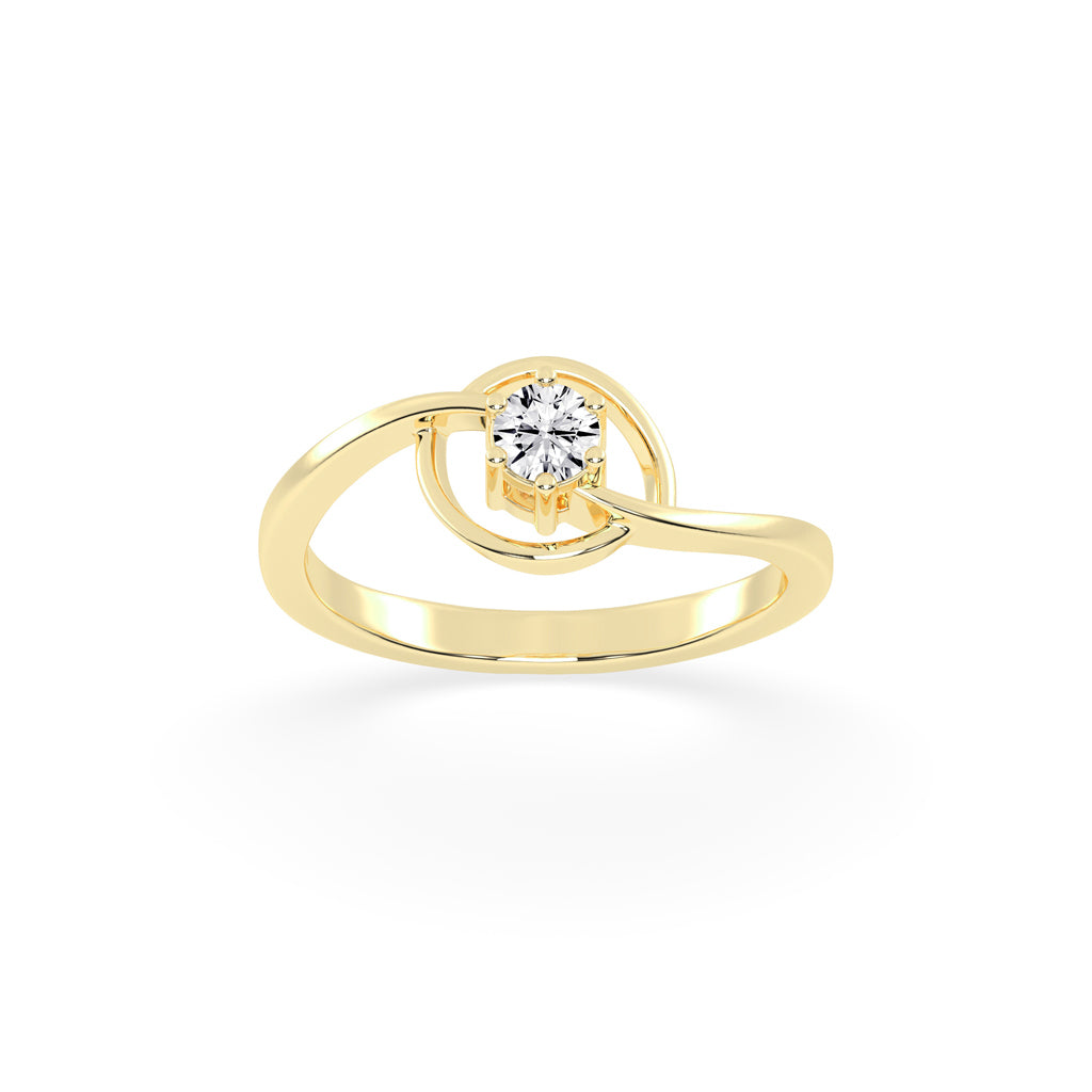 Delirelle Bypass round cut delicate lab diamond ring