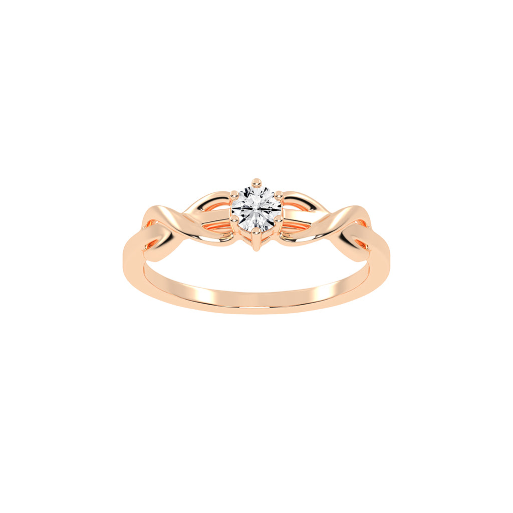 Delcorina twisted round cut delicate lab diamond ring