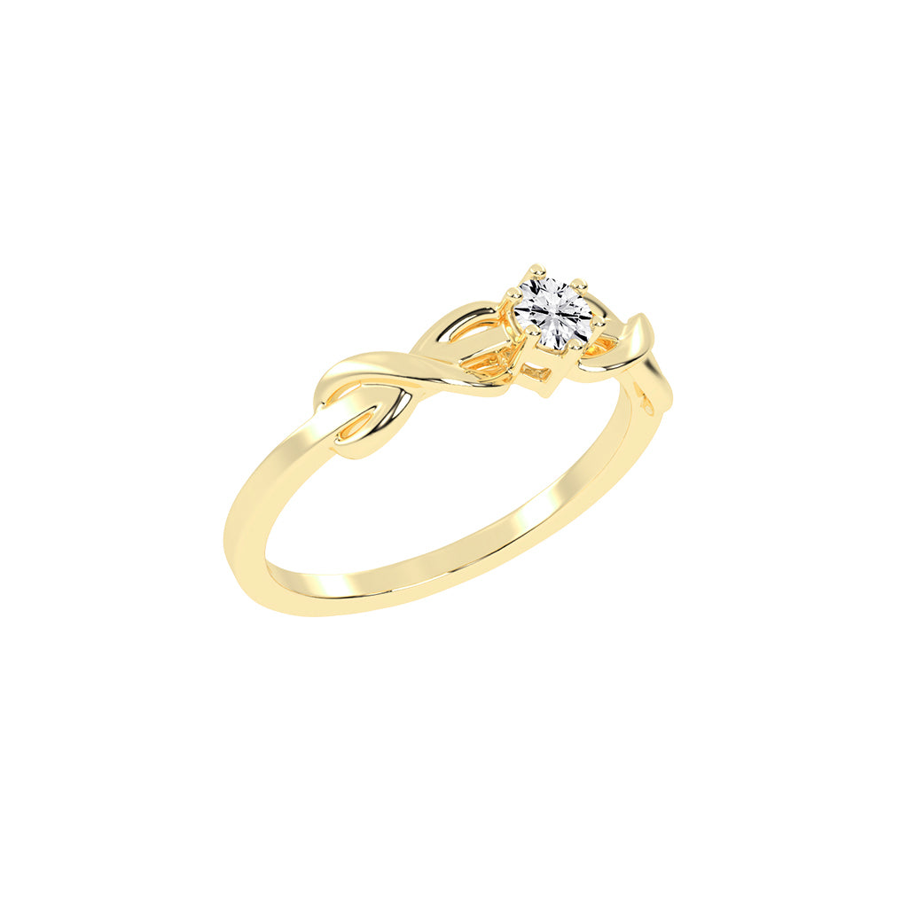 Delcorina twisted round cut delicate lab diamond ring