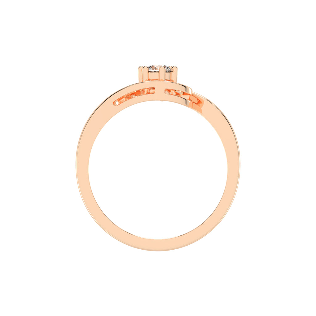 Delavia Freeform round cut delicate lab diamond ring