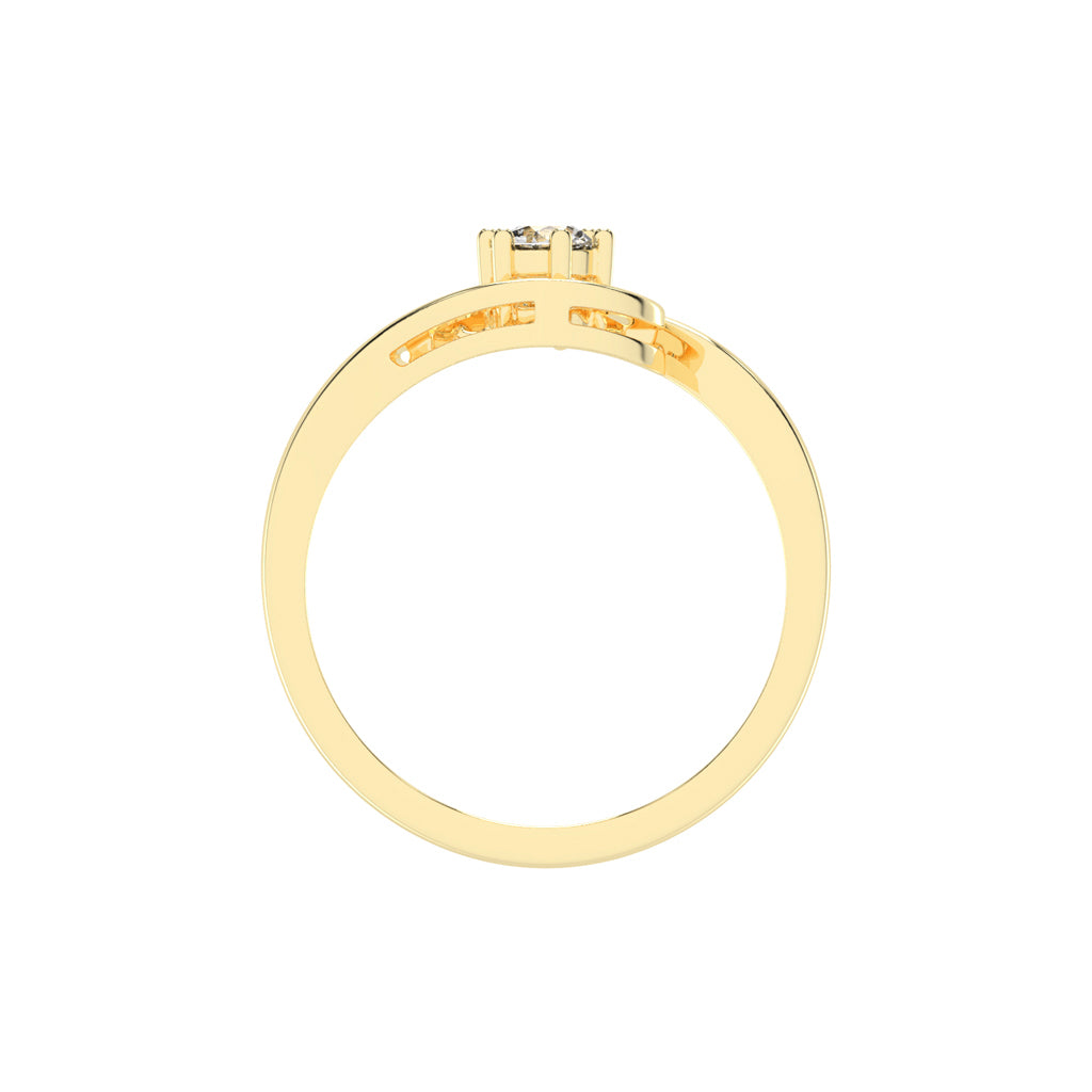 Delavia Freeform round cut delicate lab diamond ring
