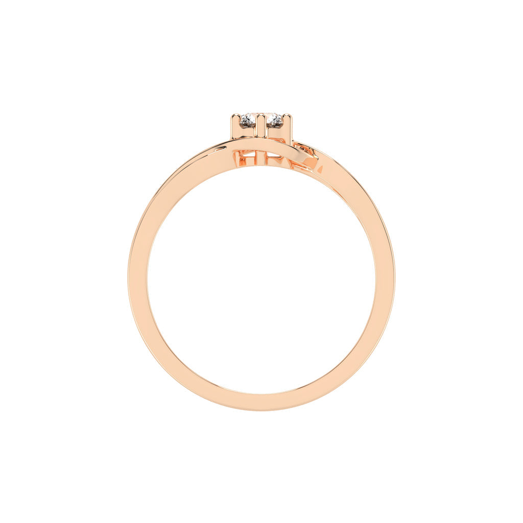 Delorielle criss-cross round cut delicate lab diamond ring