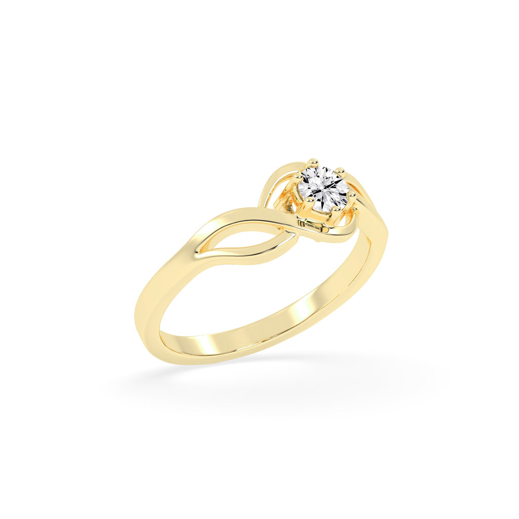 Delorielle criss-cross round cut delicate lab diamond ring