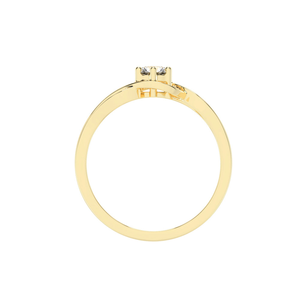 Delorielle criss-cross round cut delicate lab diamond ring