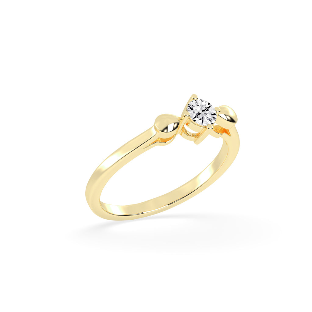 Deliqueza Adjustable round cut delicate lab diamond ring