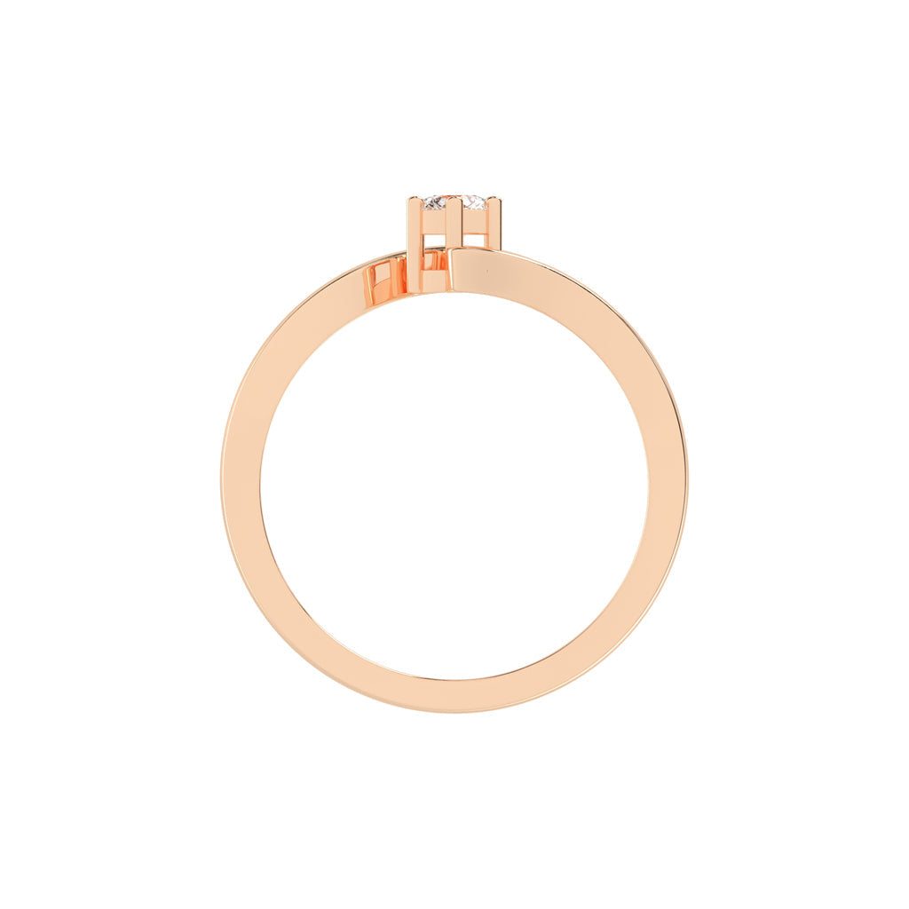 Delicine twist round cut delicate lab diamond ring