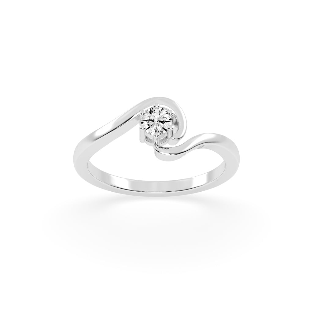 Delicine twist round cut delicate lab diamond ring