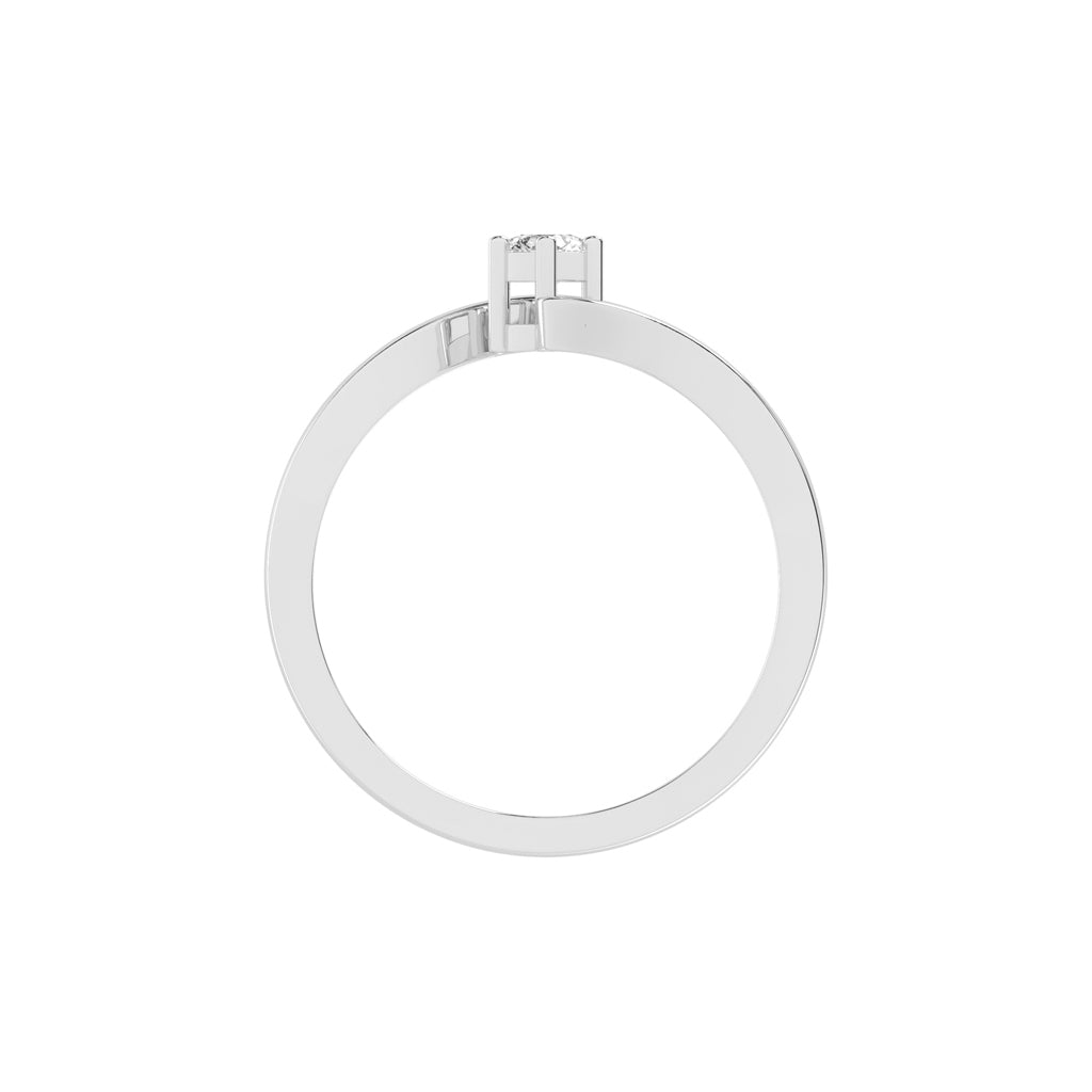 Delicine twist round cut delicate lab diamond ring