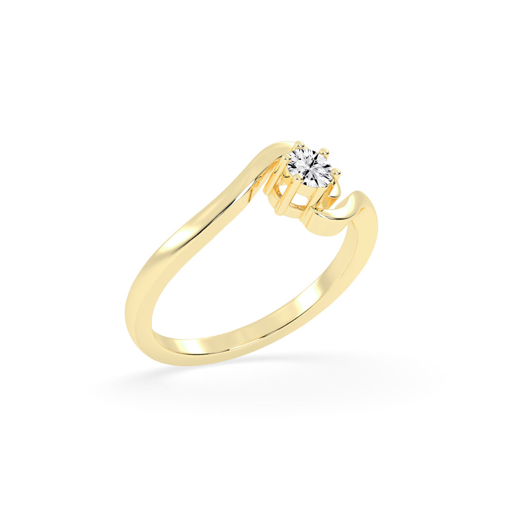 Delicine twist round cut delicate lab diamond ring