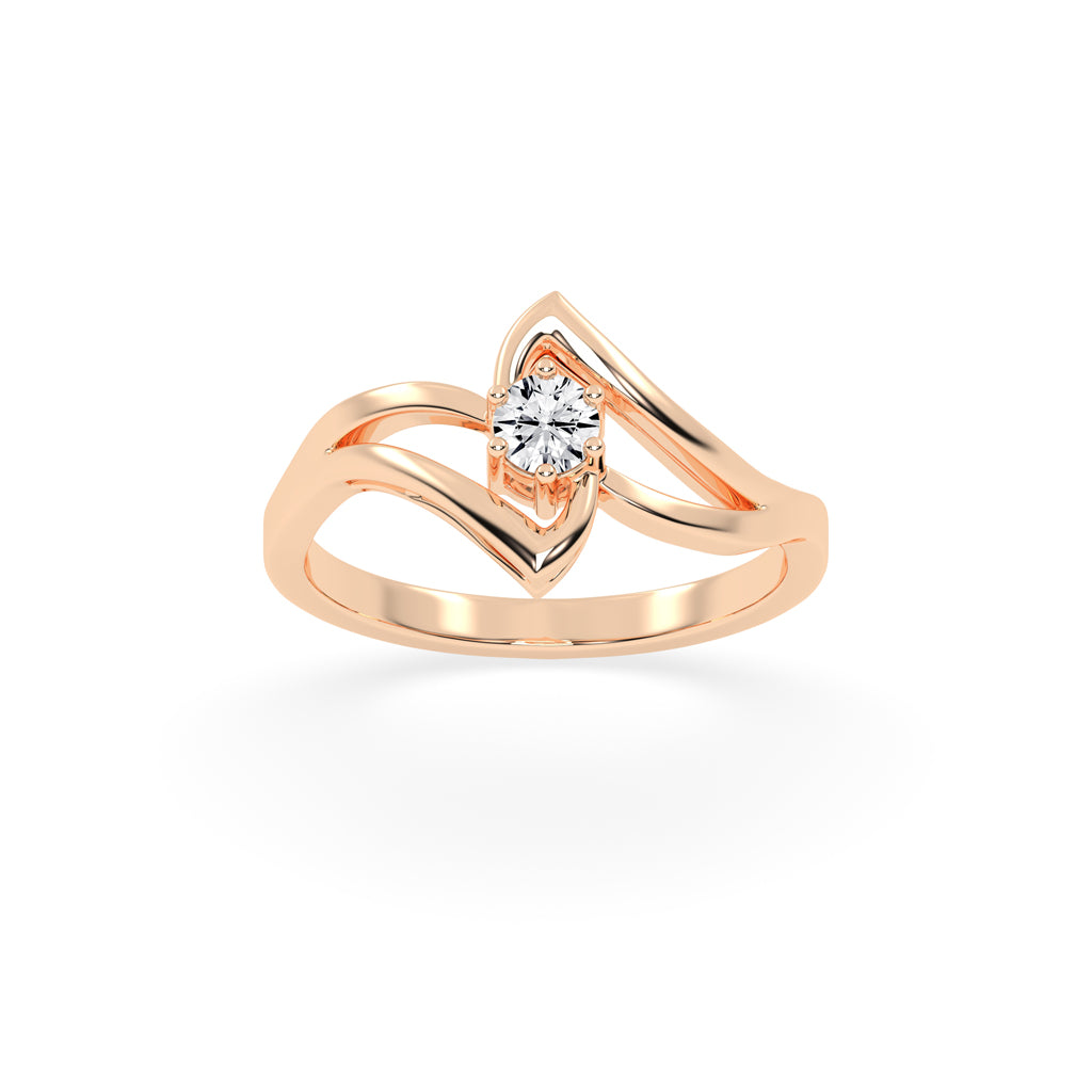 Delivone round cut delicate lab diamond ring