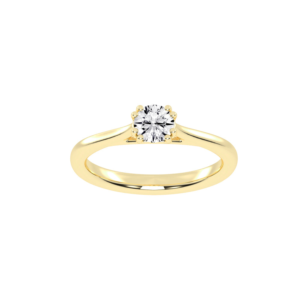 Solatria six prong round solitaire lab diamond ring