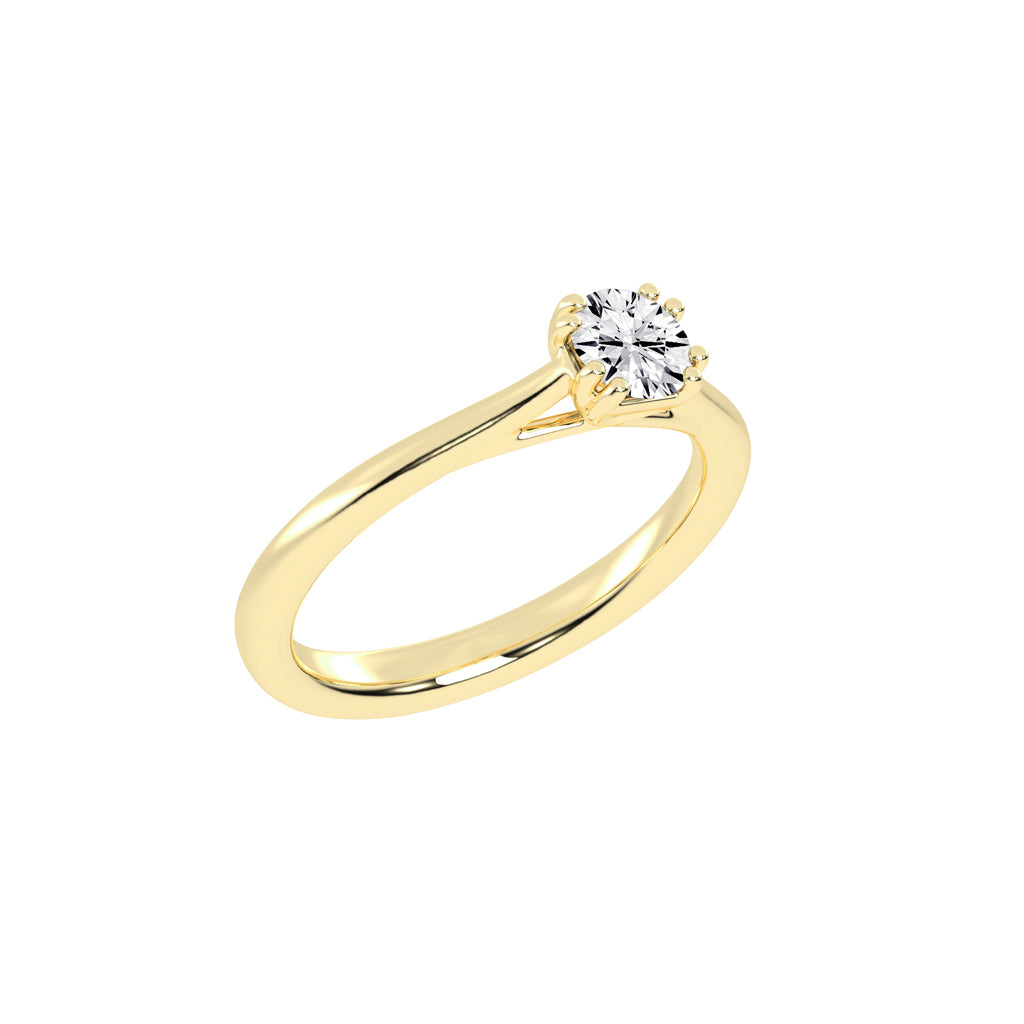 Solatria six prong round solitaire lab diamond ring
