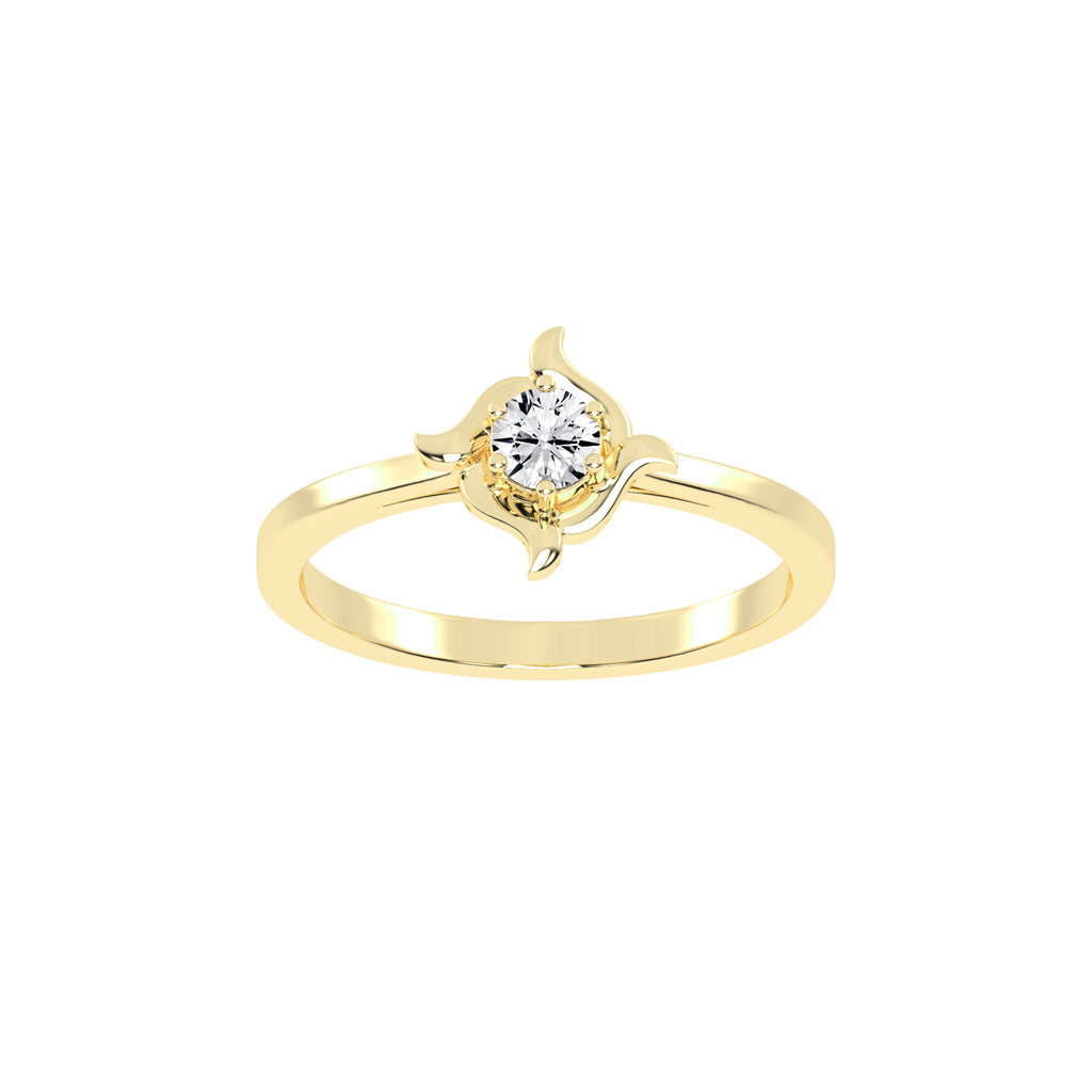 Delornis floral round cut delicate lab diamond ring