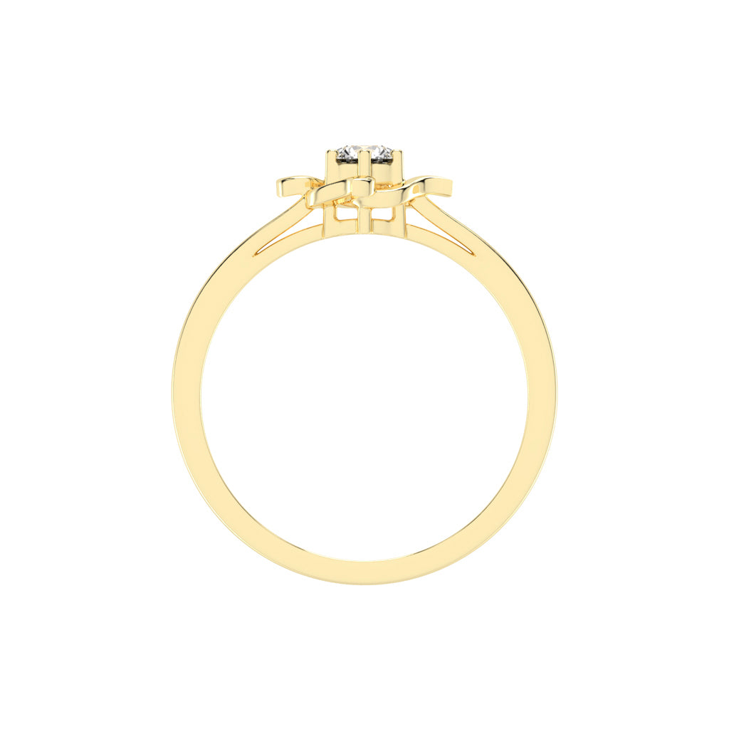 Delornis floral round cut delicate lab diamond ring