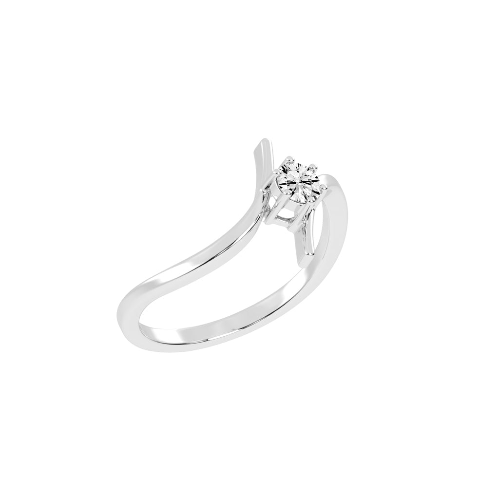 Delinetra bypass round cut delicate lab diamond ring