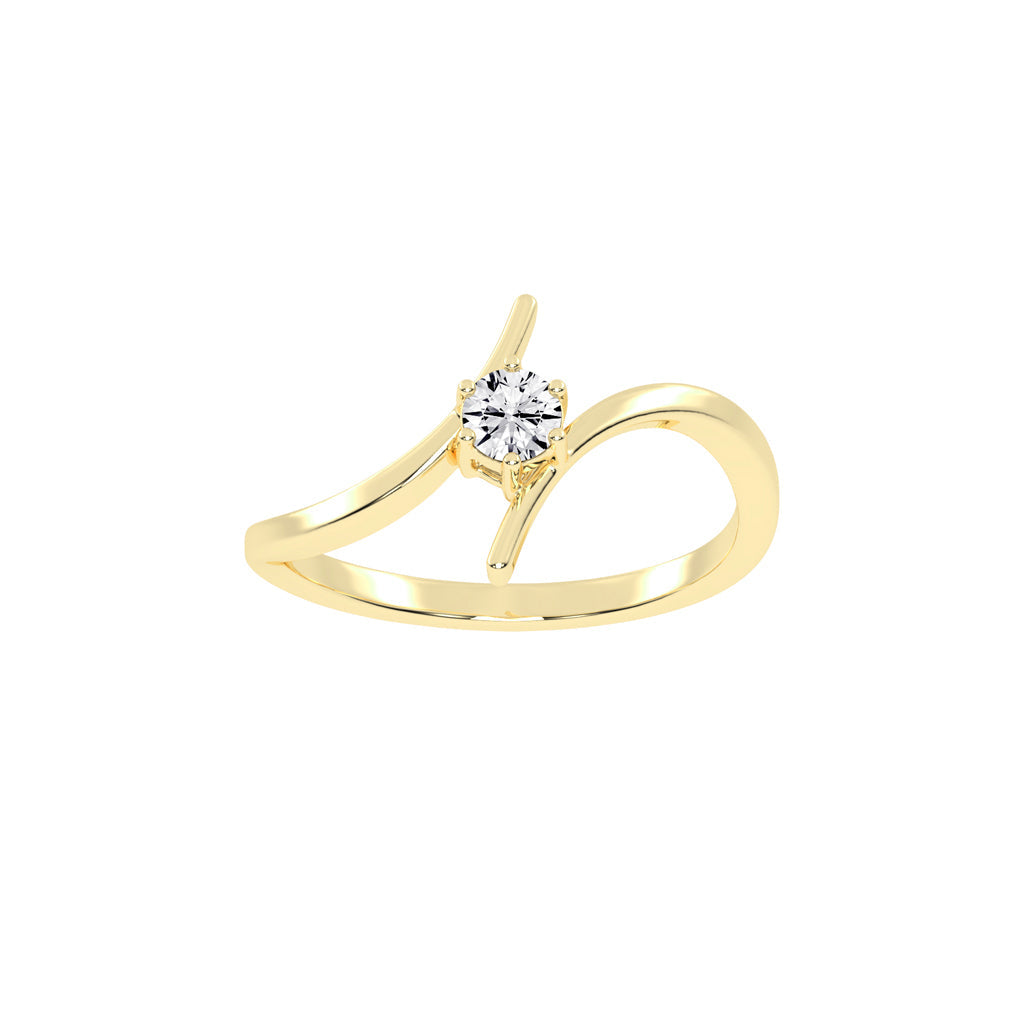 Delinetra bypass round cut delicate lab diamond ring