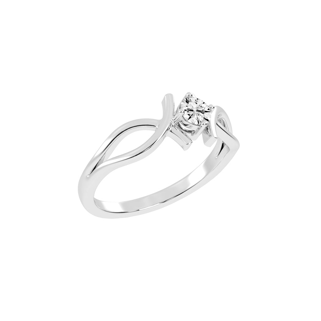 Delamura fancy round shape delicate lab diamond ring