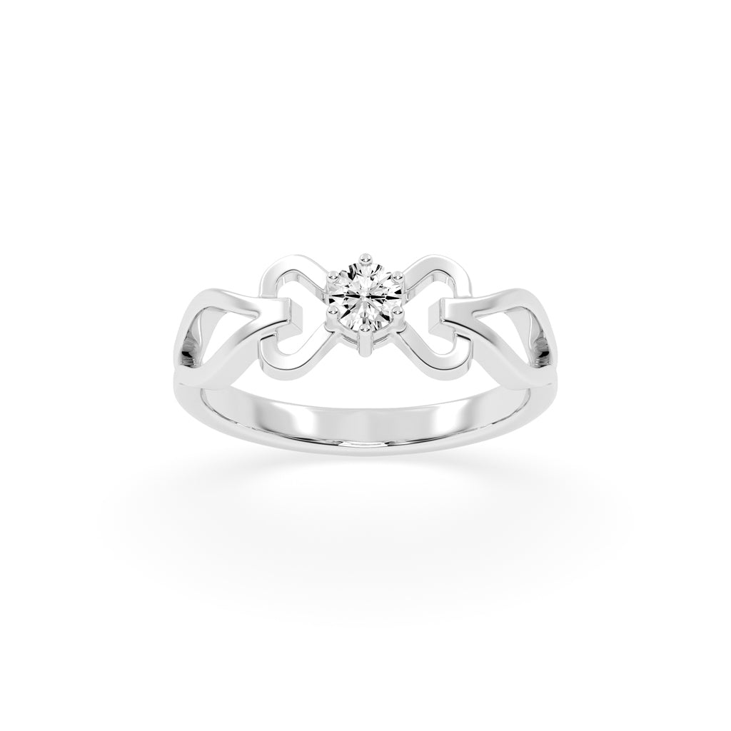 Delvaris glittering round cut delicate lab diamond ring
