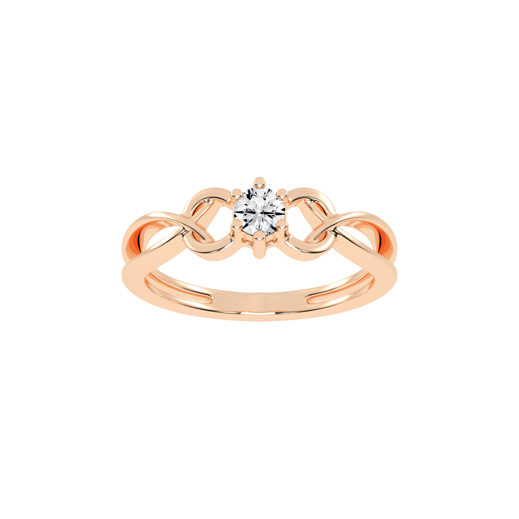 Delosque infinity round cut delicate lab diamond ring
