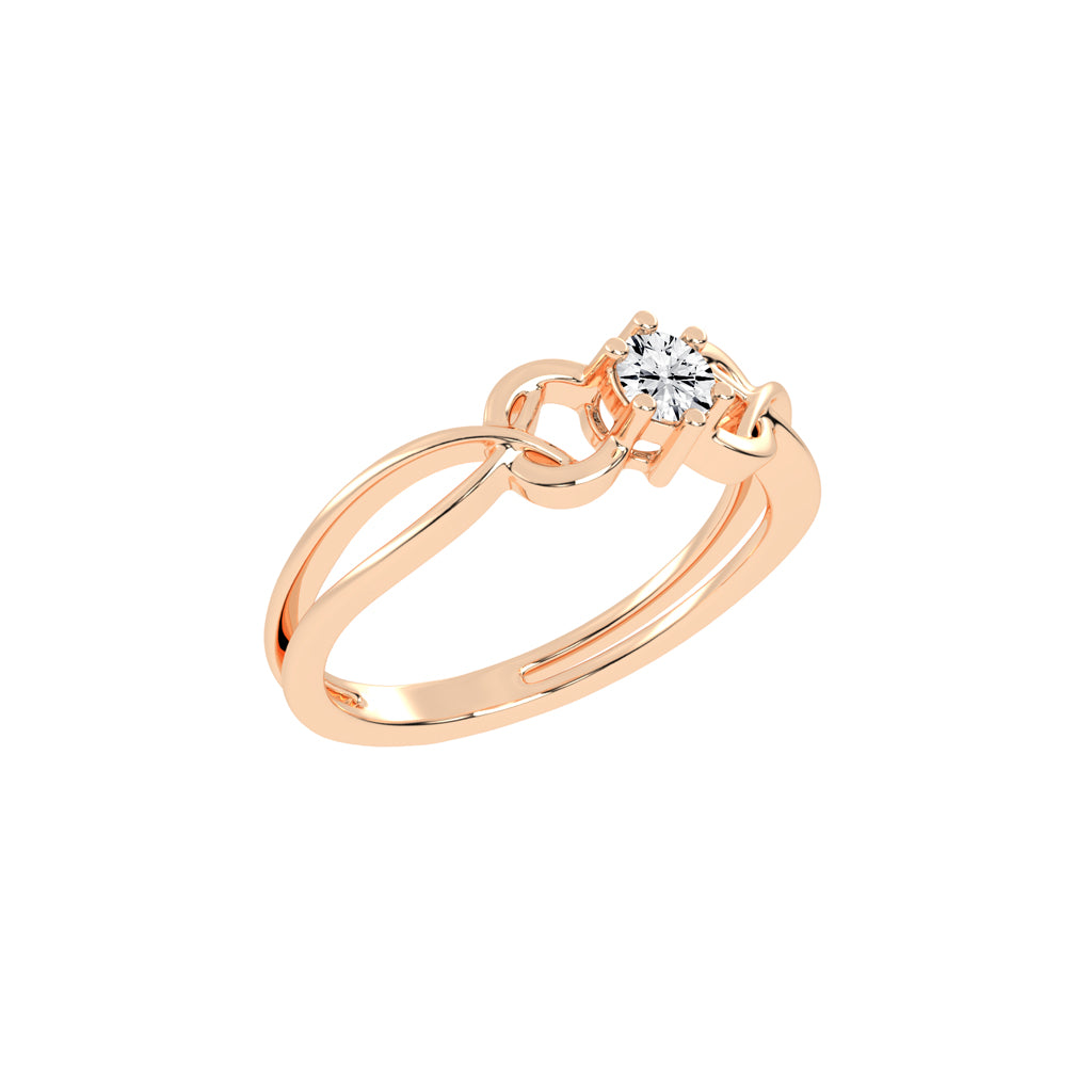 Delosque infinity round cut delicate lab diamond ring