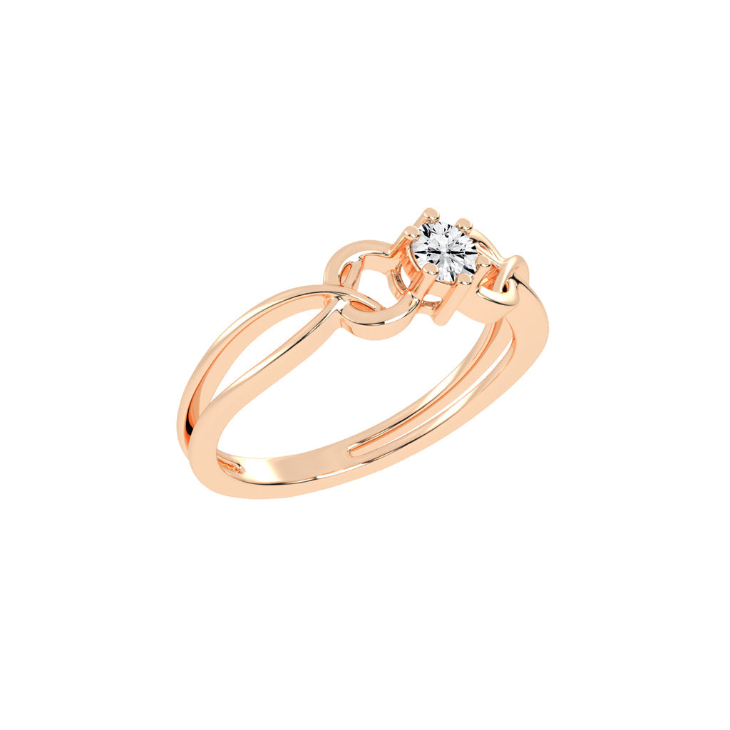 Delosque infinity round cut delicate lab diamond ring