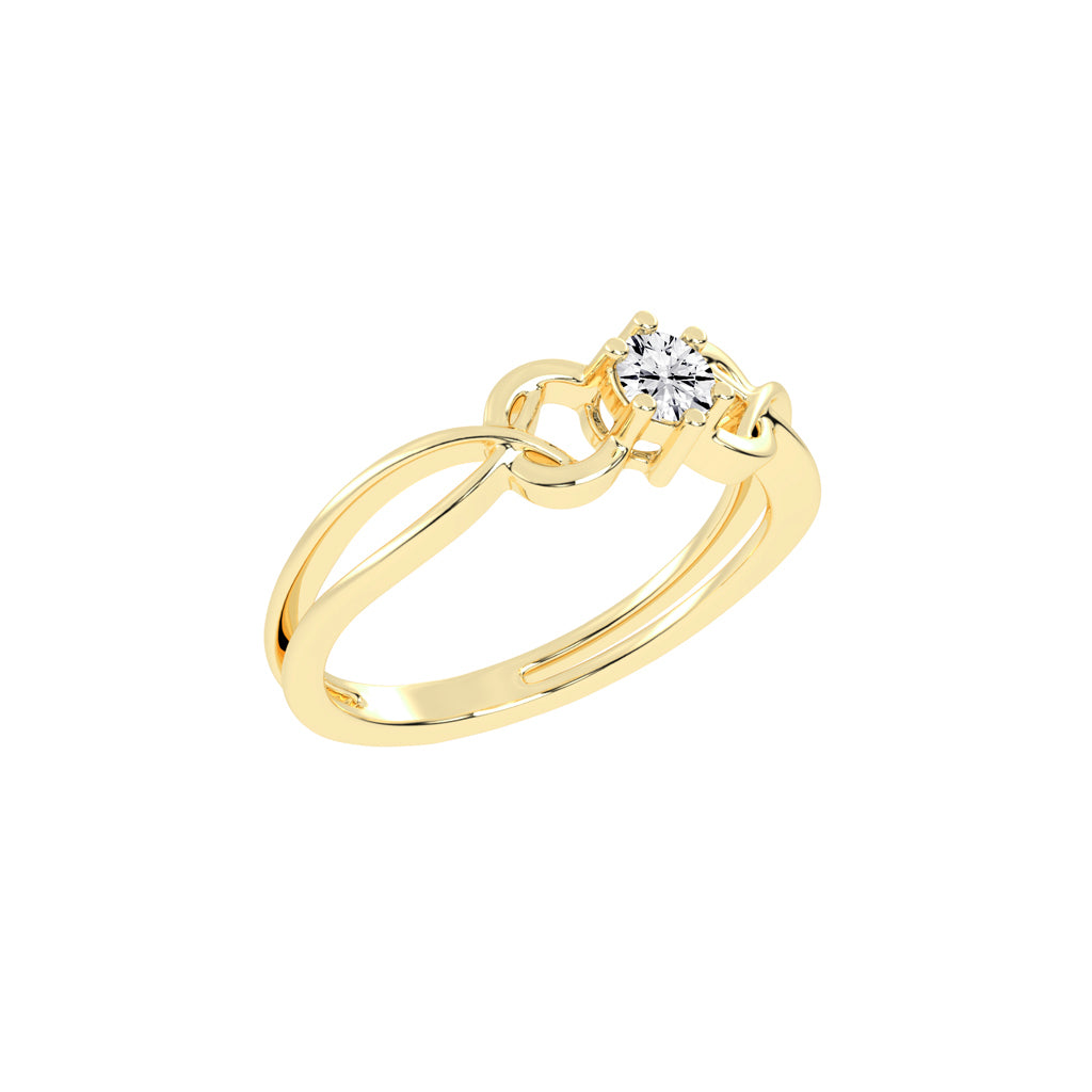 Delosque infinity round cut delicate lab diamond ring