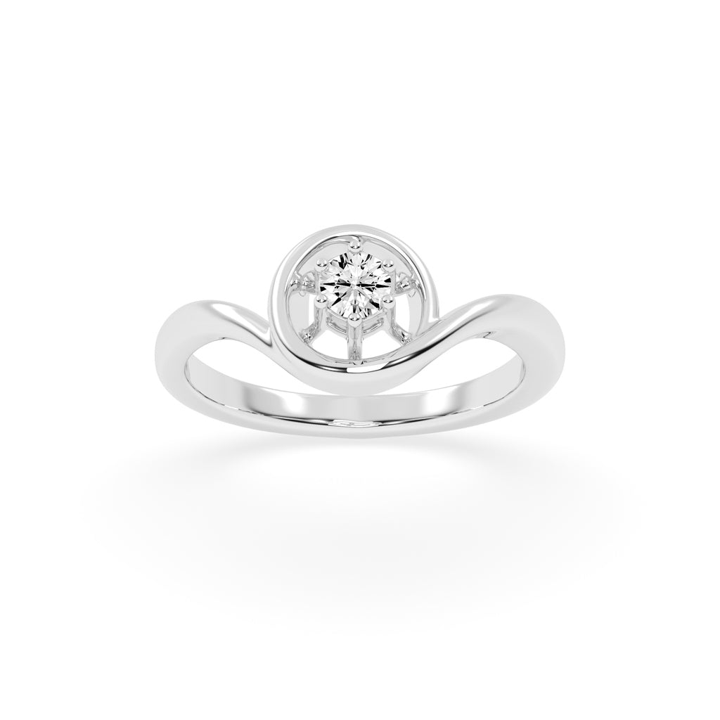 Deliena round center stone delicate lab diamond ring